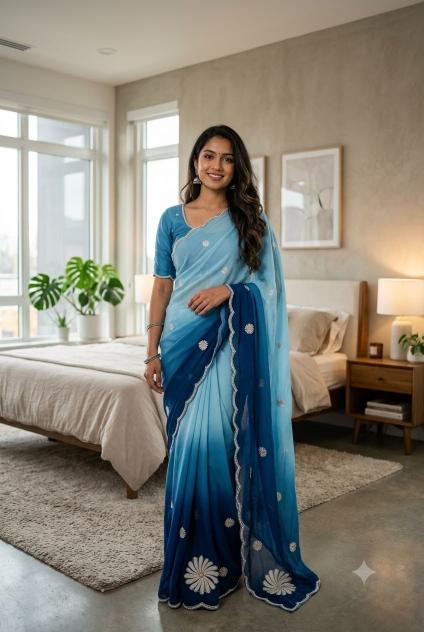 Svara heavy work surat saree wholesale market trends